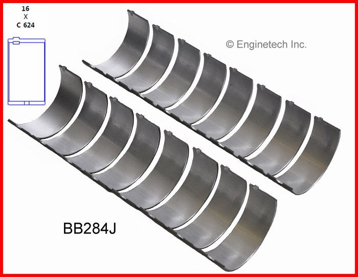 Enginetech BB284J020 Engine Full Connecting Rod Bearing Set for Classic Chevy and Pontiac Vehicles