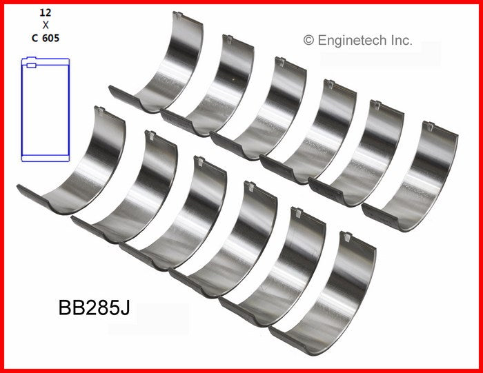 Enginetech BB285J.25 Engine Full Connecting Rod Bearing Set for Isuzu and Buick Vehicles