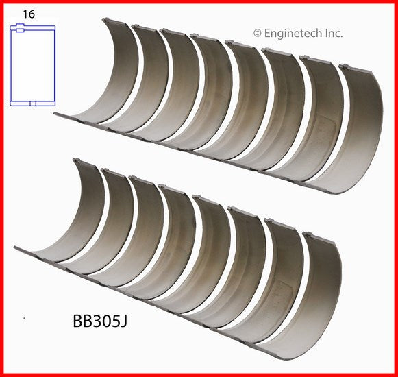 Enginetech BB305J010 Engine Full Connecting Rod Bearing Set for Cadillac Chassis and Calais (1968-1974)