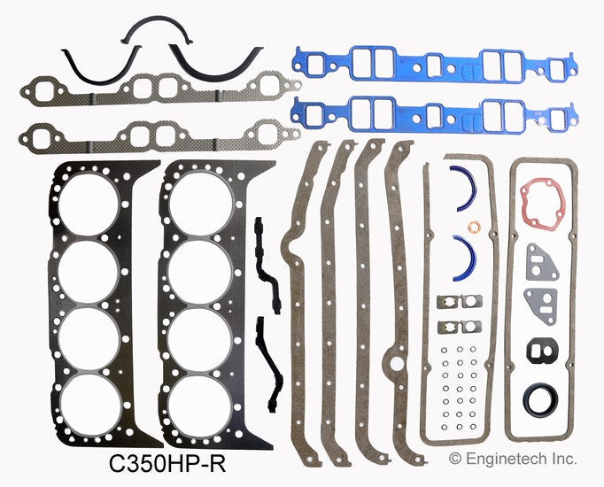 Enginetech C350HP-R Engine Full Gasket Set for GMC and Chevrolet Cars and Trucks
