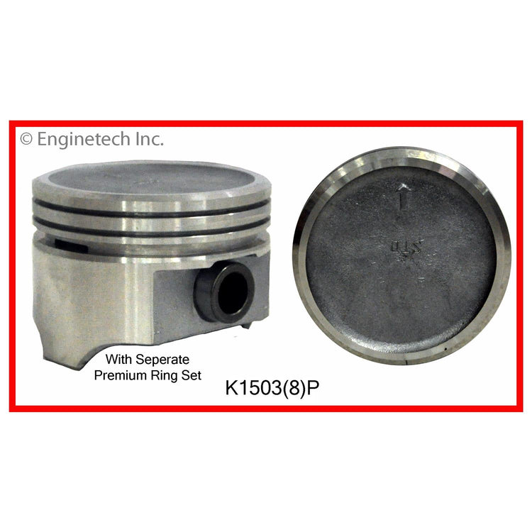 Enginetech K1503(8)P030 Engine Piston Kit with Full Ring Stack for Buick Models