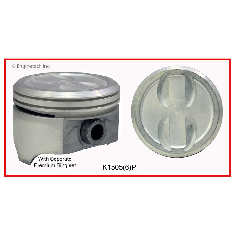 Enginetech K1505(6)P060 Engine Piston Kit with Separate Full Ring Stack