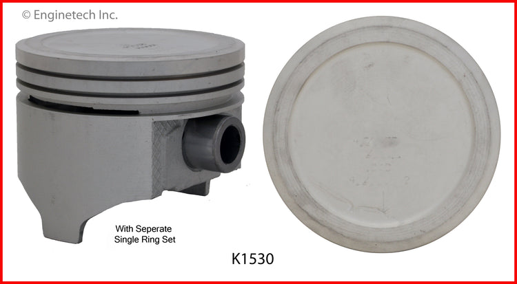 Enginetech K1530(8)P020 Engine Piston Kit with Separate Full Ring Stack for Dodge and Chrysler Models