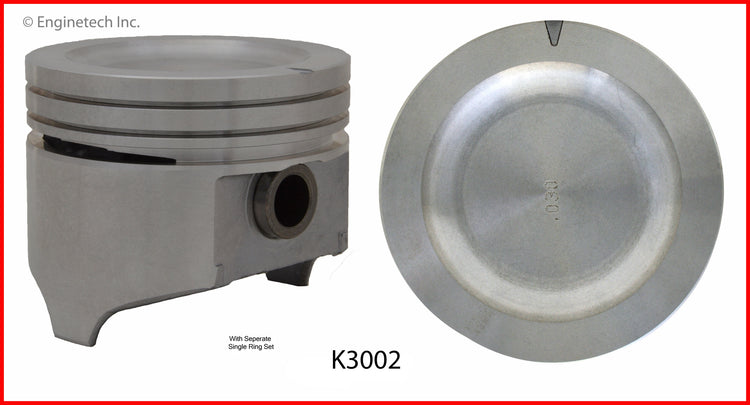 Enginetech K3002(4)030 Engine Piston Kit with Separate Full Ring Stack for Jeep Models