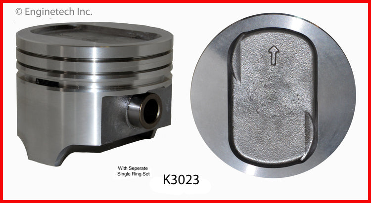 Enginetech K3023(8)040 Engine Piston Kit with Separate Full Ring Stack for Ford Vehicles