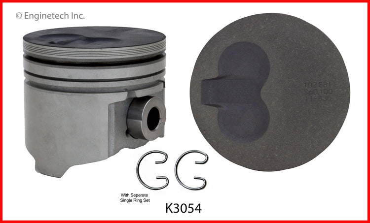 Enginetech K3054(8)P040 Engine Piston Kit with Separate Full Ring Stack