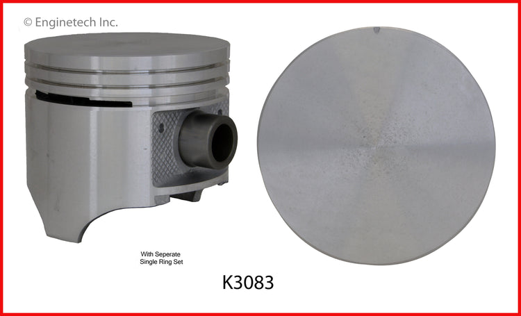 Enginetech K3083(8)P030 Engine Piston Kit with Full Ring Stack for Classic Chrysler and Dodge Models