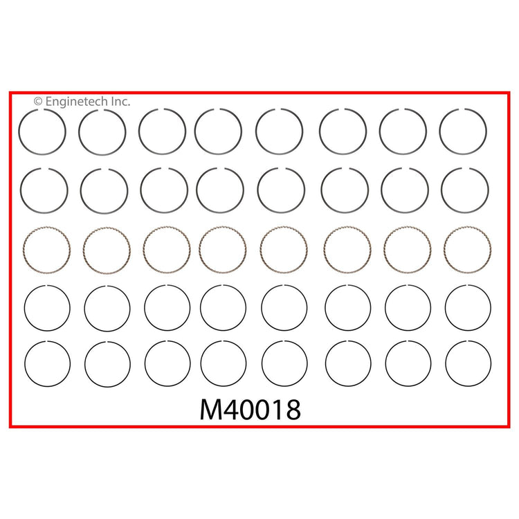 Enginetech M40018-040 Engine Premium Piston Ring Complete Set for Dodge Ramcharger and B-Series Vans