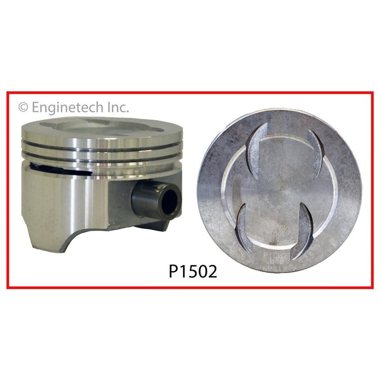 Enginetech P1502(8)040 Engine Piston Set Without Rings for Ford 1963-1970 Models