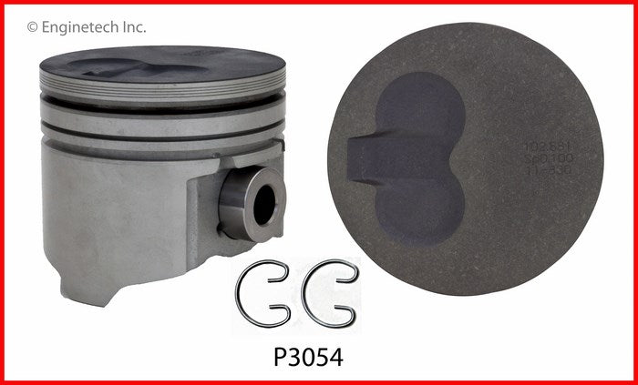 Enginetech P3054(8)STD Engine Piston Set Without Rings for Domestic and Import Engines