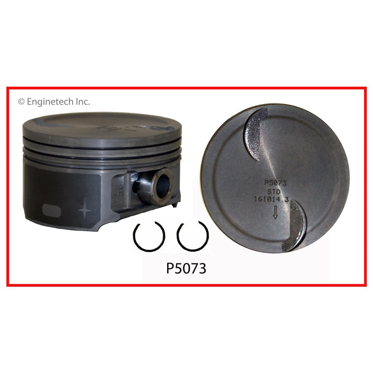 Enginetech P5073(1)STD Engine Single Piston Without Rings for Chevrolet and GMC 2012 Models