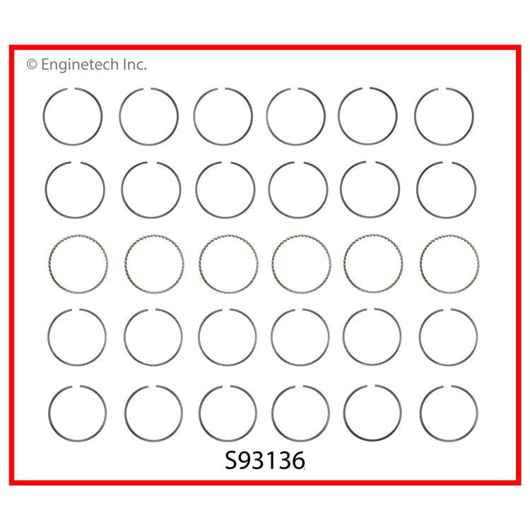 Enginetech S93136-STD Engine Premium Piston Ring Complete Set for Chrysler and Jeep Vehicles