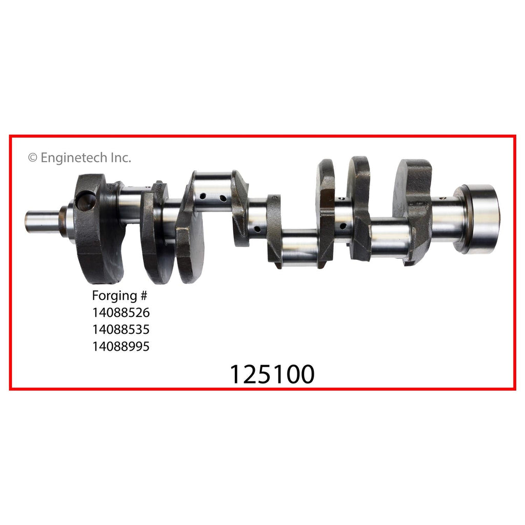 Enginetech Remanufactured Engine Crankshaft Kit with Main and Rod Bearings for Chevrolet, Buick, GMC (Part #125100)