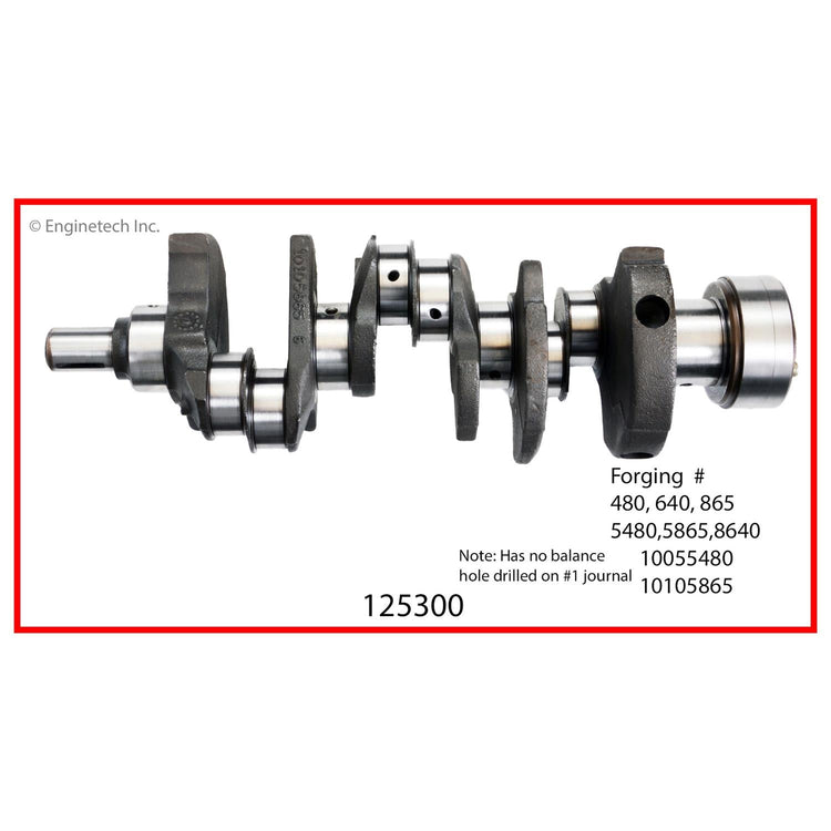Enginetech Remanufactured Engine Crankshaft Kit with Main and Rod Bearings – Part Number 125300