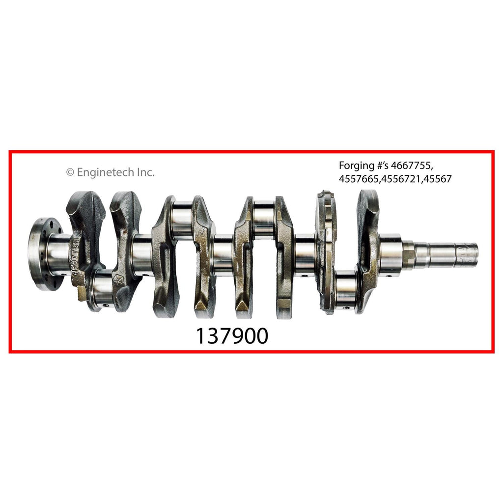 Enginetech Remanufactured Engine Crankshaft Kit with Main and Rod Bearings for Chrysler and Dodge Vehicles