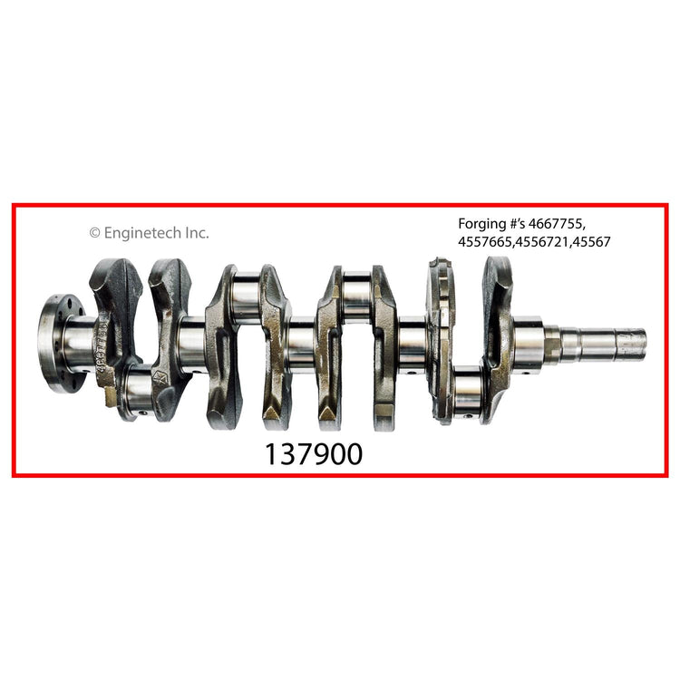 Enginetech Remanufactured Engine Crankshaft Kit with Main and Rod Bearings for Chrysler and Dodge Vehicles