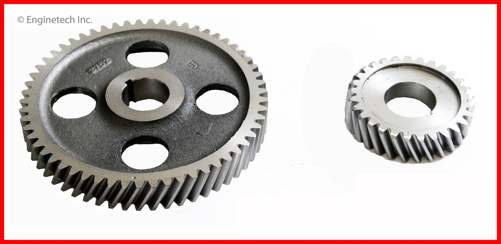 Enginetech 2764S Engine Timing Gear Set with Matched Heavy-Duty Iron Camshaft Gear for 1965-1969 Ford Models