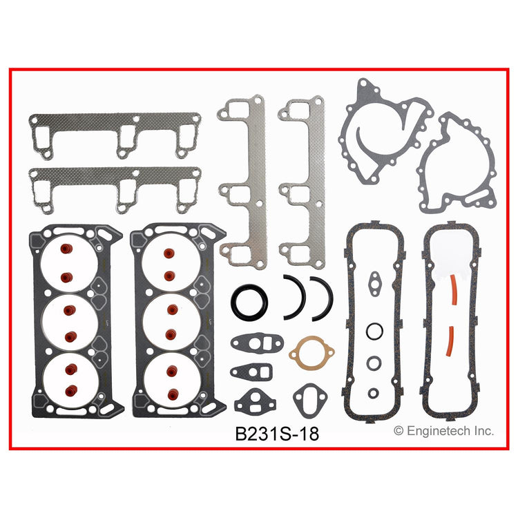 Enginetech B231S-18 Engine Full Gasket Set for Buick Cars and Trucks