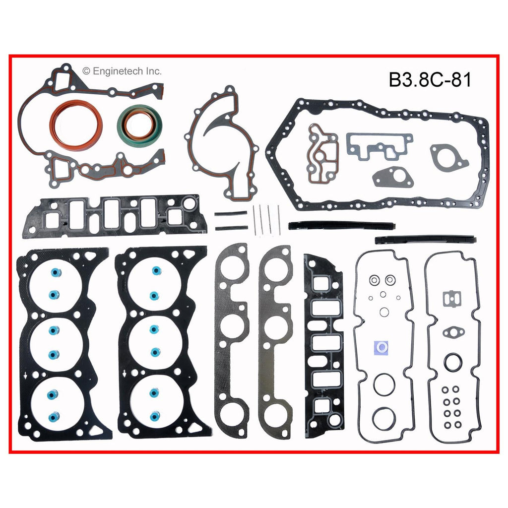 Enginetech B3.8C-81 Engine Full Gasket Set for Buick Cars and Trucks
