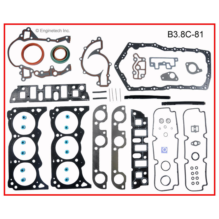 Enginetech B3.8C-81 Engine Full Gasket Set for Buick Cars and Trucks
