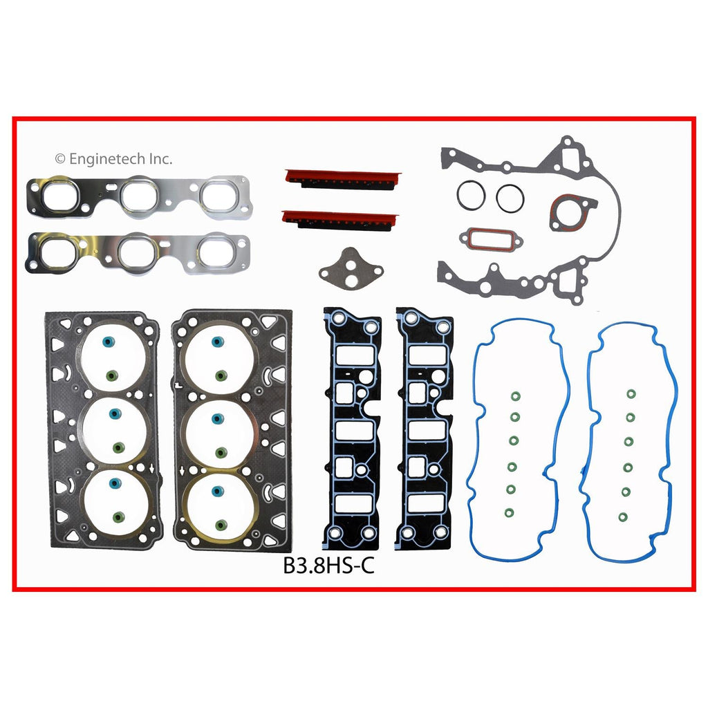 Enginetech B3.8HS-CWB Engine Cylinder Head Gasket Set for Buick, Chevrolet, Pontiac Vehicles with Head Bolts
