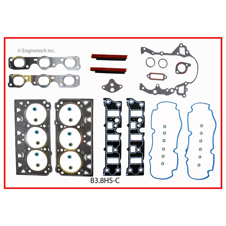 Enginetech B3.8HS-CWB Engine Cylinder Head Gasket Set for Buick, Chevrolet, Pontiac Vehicles with Head Bolts