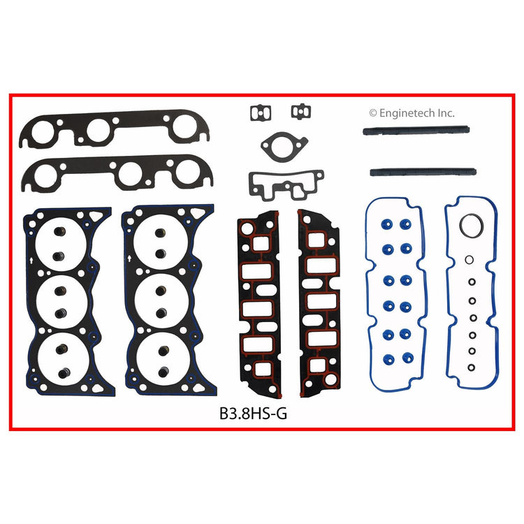 Enginetech B3.8HS-GWB Engine Cylinder Head Gasket Set for Buick Cars and Trucks with Head Bolts