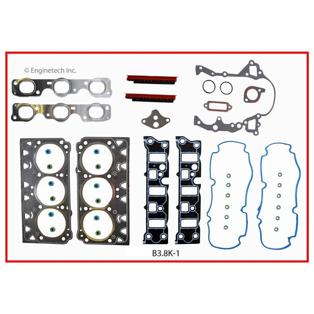 Enginetech B3.8K-1 Engine Full Gasket Set for Buick Cars and Trucks