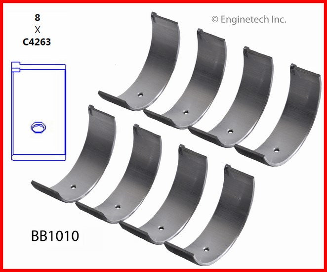 Enginetech BB1010.50 Engine Full Connecting Rod Bearing Set for Toyota and Pontiac Vehicles