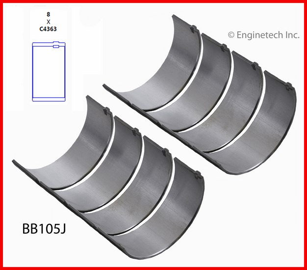 Enginetech BB105JSTD Full Connecting Rod Bearing Set for Select 2010-2013 GM Vehicles