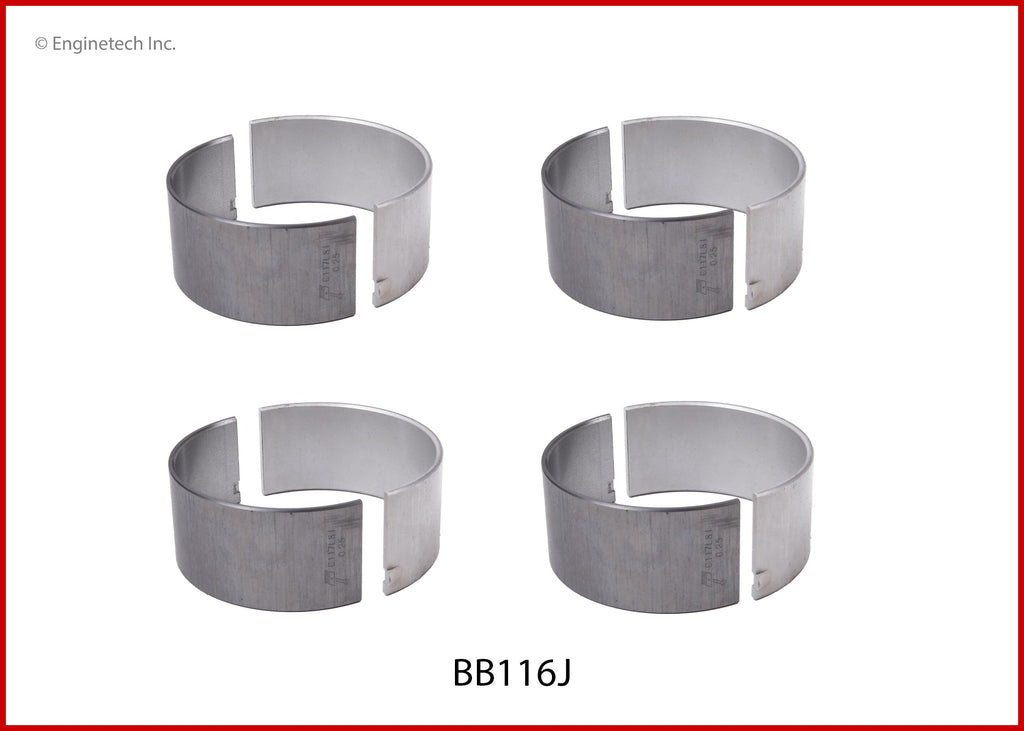 Enginetech BB116JSTD Engine Full Connecting Rod Bearing Set for Chevrolet and GMC P30 and P3500 (1989-1991)