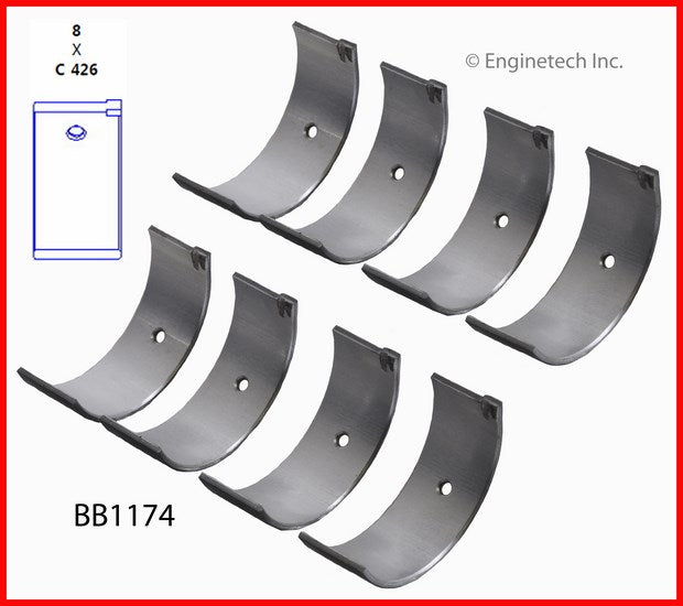 Enginetech BB1174STD Engine Full Connecting Rod Bearing Set for Nissan Sentra and 200SX