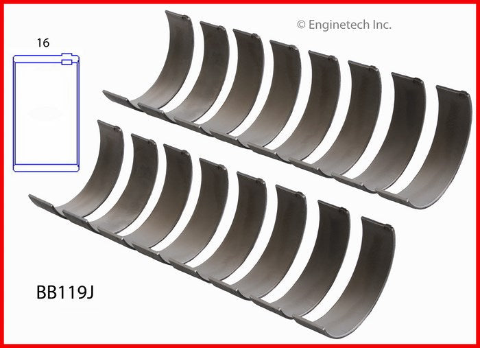 Enginetech BB119J.25 Engine Full Connecting Rod Bearing Set for Ford Trucks and Vans