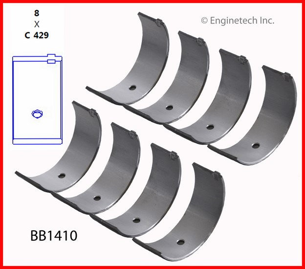 Enginetech BB1410STD Engine Full Connecting Rod Bearing Set for Chevy Nova, Geo Prizm, Toyota Celica