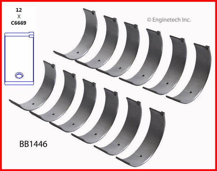 Enginetech BB1446.50 Engine Full Connecting Rod Bearing Set for Toyota and Lexus Vehicles