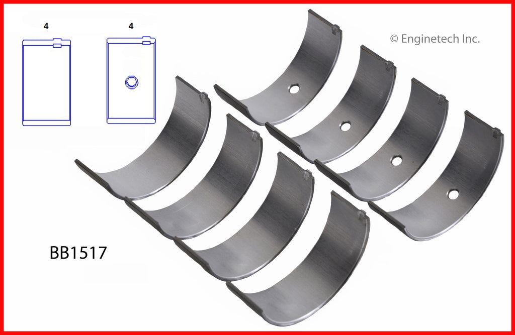 Enginetech BB1517STD Full Connecting Rod Bearing Set for Isuzu Vehicles