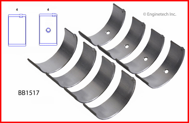 Enginetech BB1517.25 Engine Full Connecting Rod Bearing Set for Isuzu Vehicles