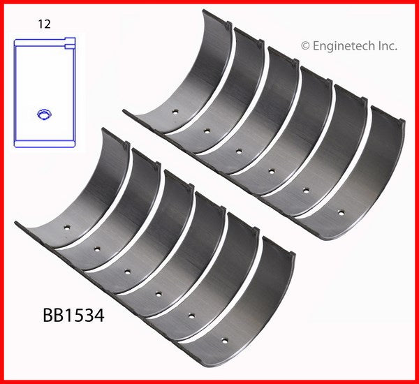 Enginetech BB1534.50 Engine Full Connecting Rod Bearing Set for Lexus and Toyota Models