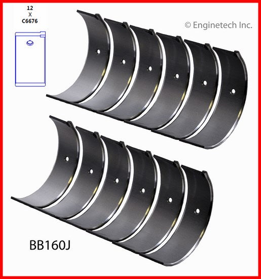 Enginetech BB160J.50 Engine Full Connecting Rod Bearing Set for Nissan and Mercury Vehicles