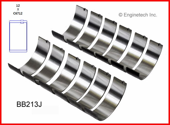 Enginetech BB213J.25 Engine Full Connecting Rod Bearing Set for Ford and Mercury Vehicles