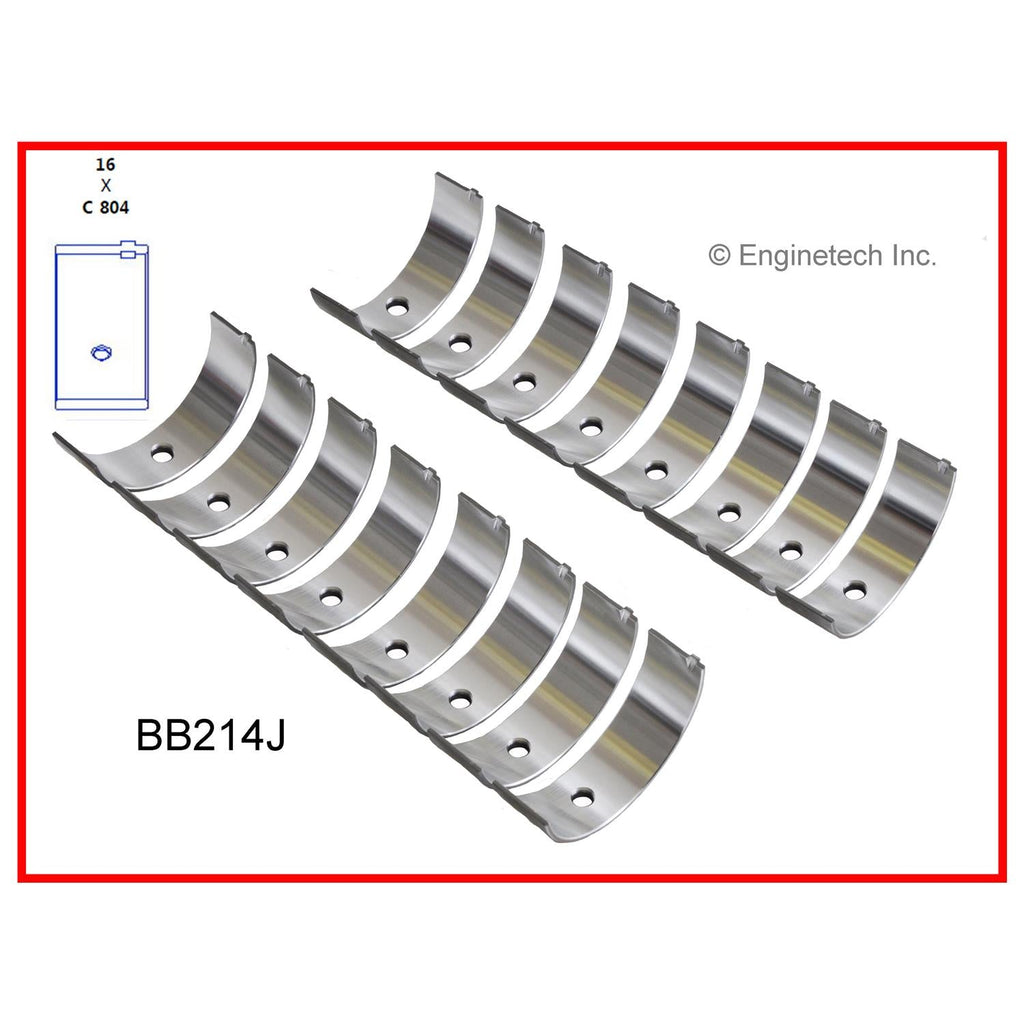 Enginetech BB214J030 Engine Full Connecting Rod Bearing Set for Domestic and Import Engines