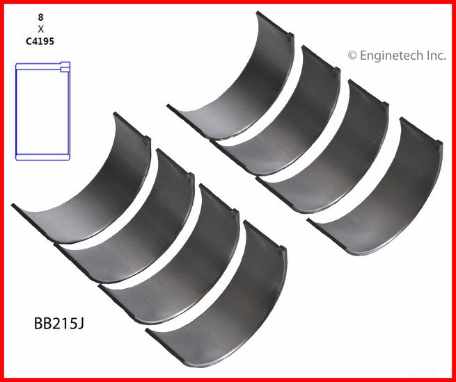 Enginetech BB215JSTD Engine Full Connecting Rod Bearing Set for Chrysler and Dodge Vehicles