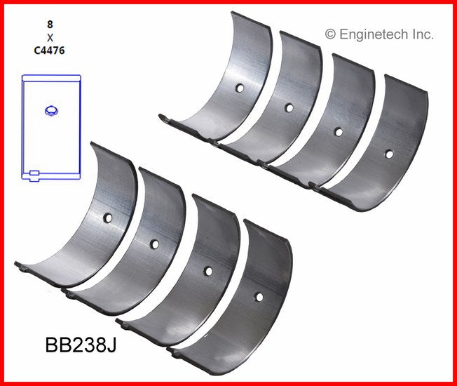 Enginetech BB238J.25 Engine Full Connecting Rod Bearing Set for Various Ford, Mazda Models