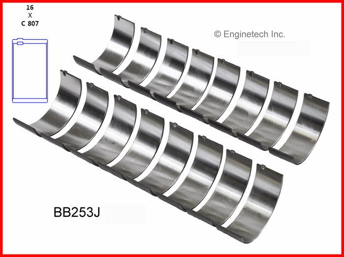 Enginetech BB253J030 Engine Full Connecting Rod Bearing Set for Improved Performance