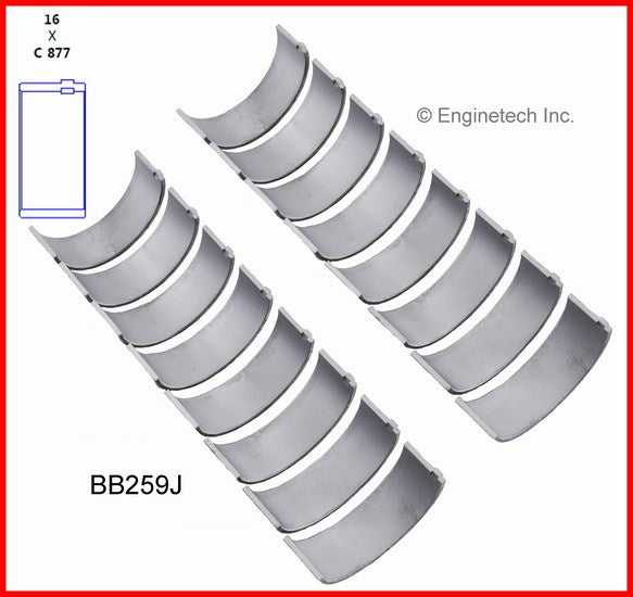 Enginetech BB259J010 Engine Full Connecting Rod Bearing Set for Improved Performance