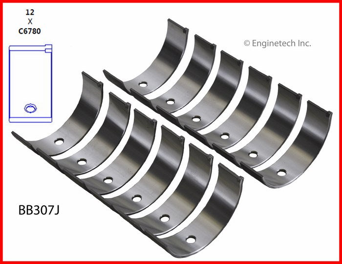 Enginetech BB307J.50 Engine Full Connecting Rod Bearing Set for Chrysler Vehicles