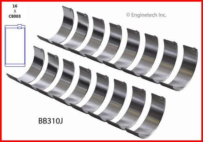 Enginetech BB310J.50 Engine Full Connecting Rod Bearing Set for Cadillac and Pontiac