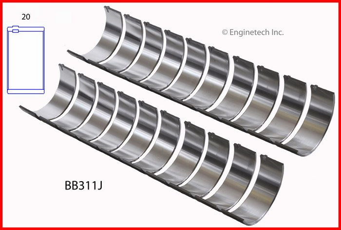 Enginetech BB311J.50 Engine Full Connecting Rod Bearing Set for Reliable Performance