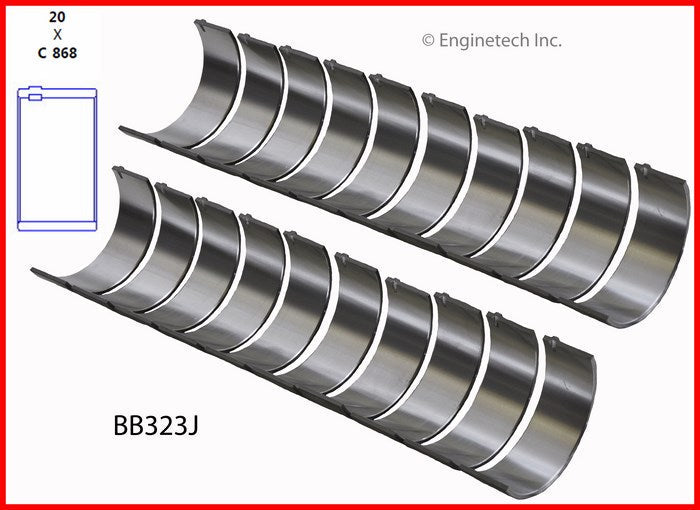 Enginetech BB323J.50 Engine Full Connecting Rod Bearing Set for Optimal Engine Performance
