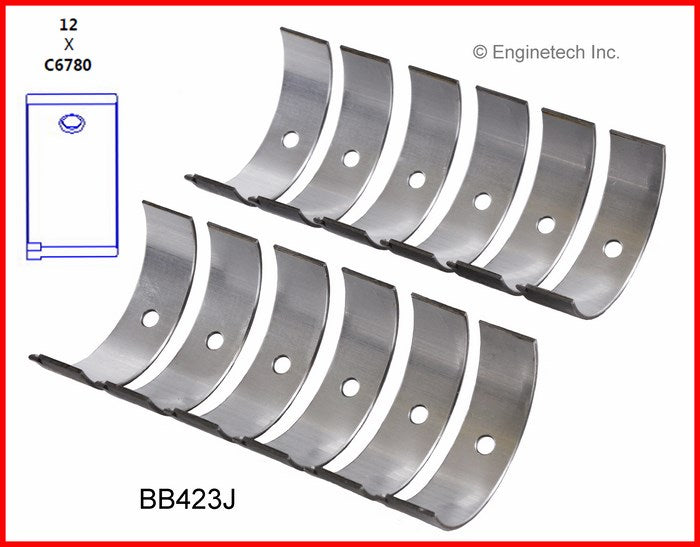 Enginetech BB423J.75 Engine Full Connecting Rod Bearing Set for Chrysler Vehicles